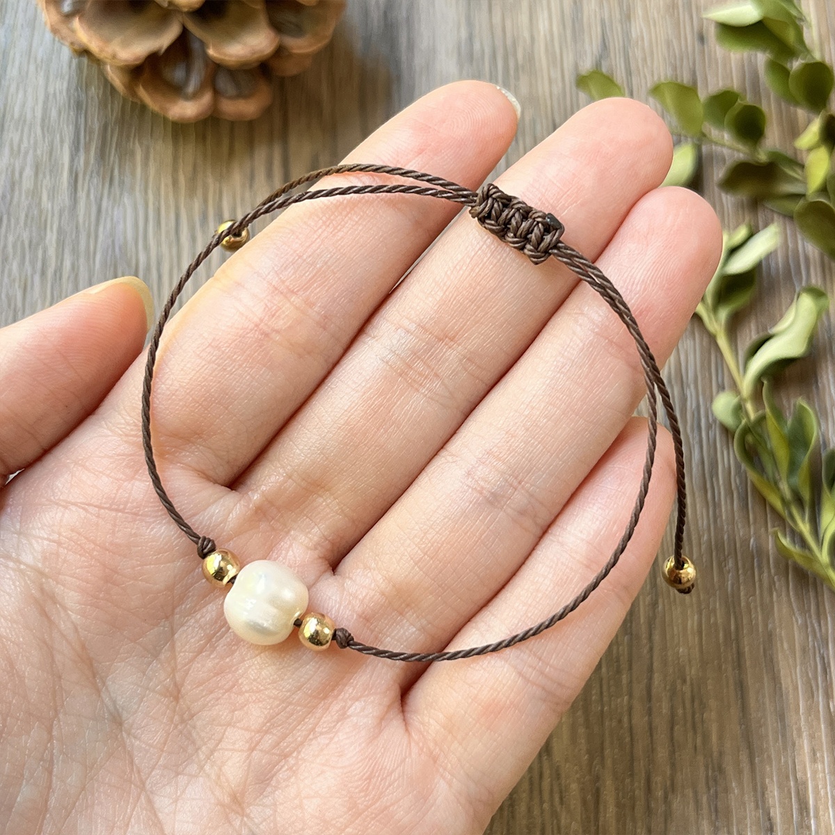 Freshwater Pearls Handwoven Bracelet, Elegant Design